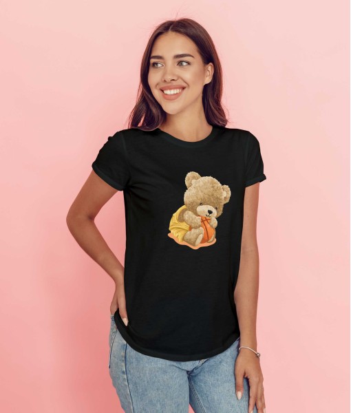 Дамска тениска с щампа Мечета Cute basketball bear